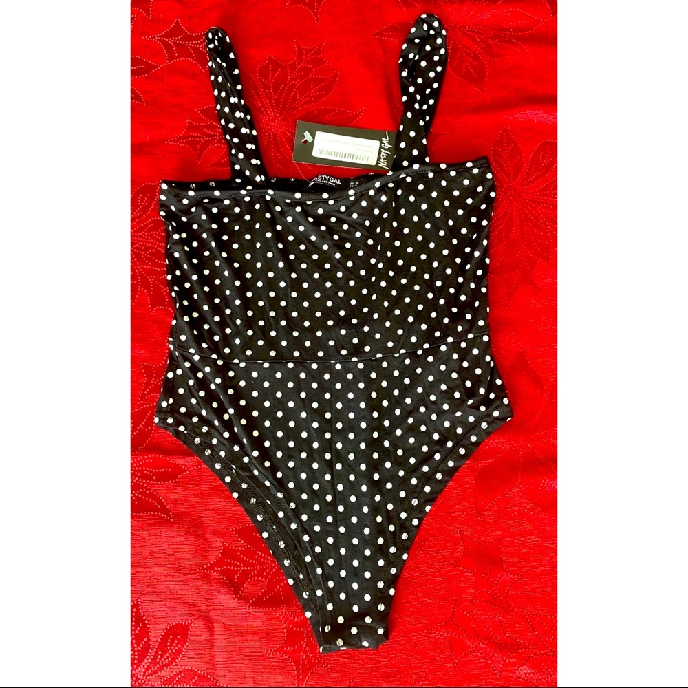 Square Neck Spot Print Bodysuit